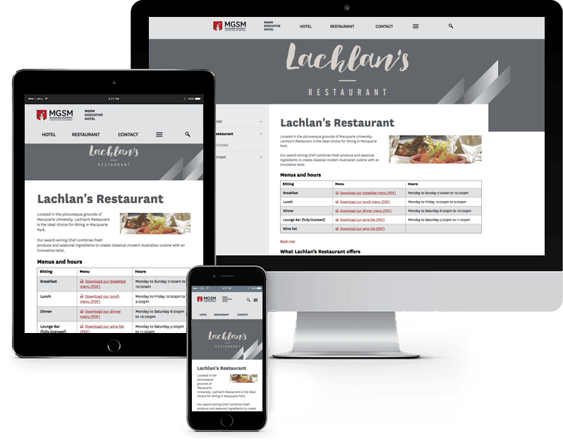 Lachlan's Restaurant website case study