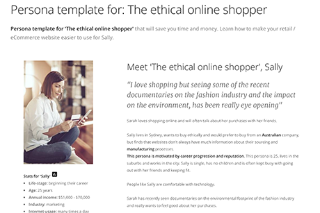 Persona for an online shopper