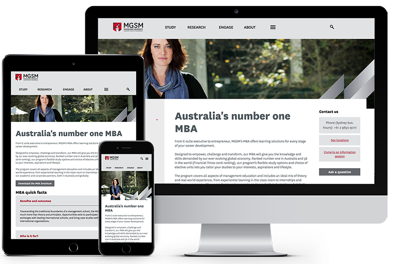 Business school website rebuild