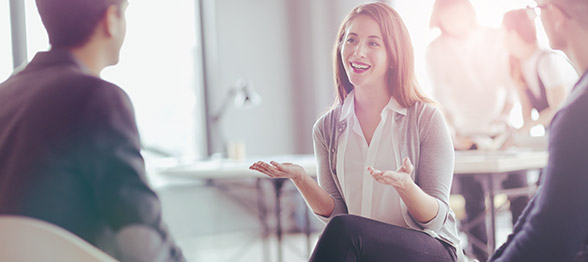 Women at a university meeting
