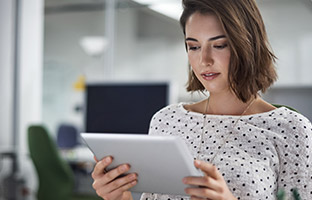 Students looking at a university website