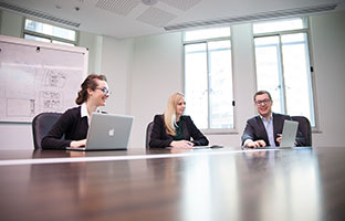 Students looking at a university website