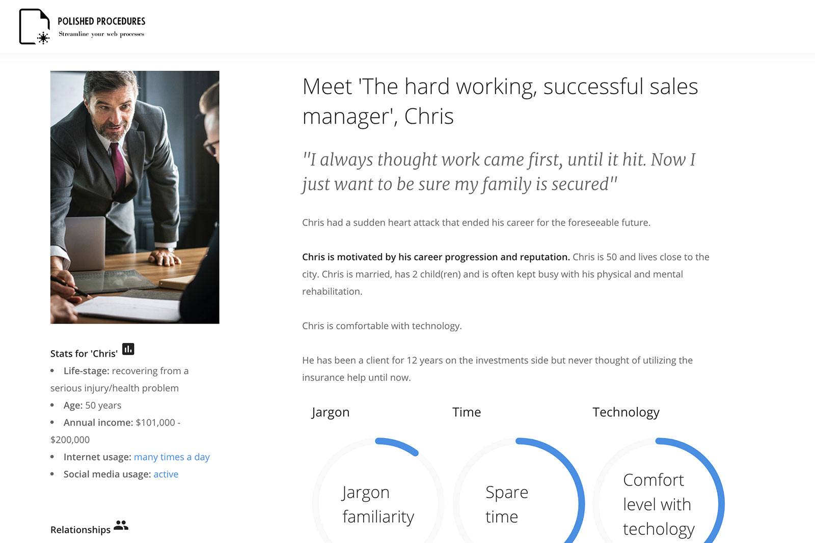Persona for The hard working sales manager