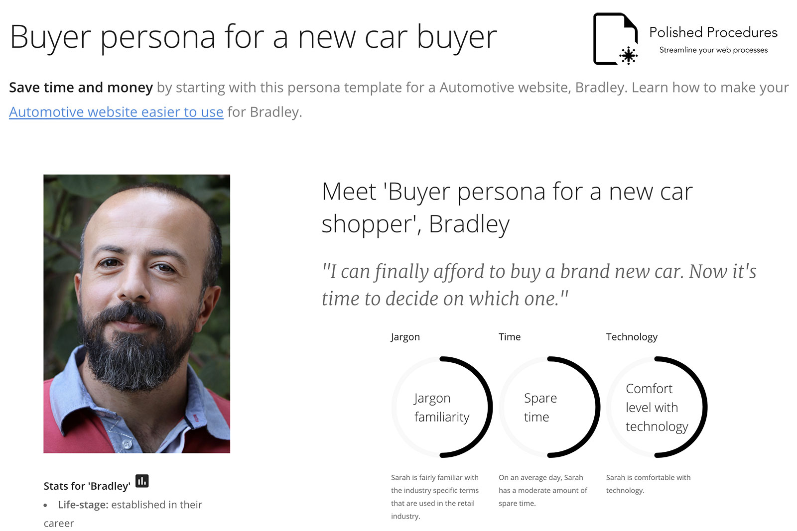 Middle aged man - Buyer persona of a new car buyer