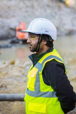 The busy construction worker